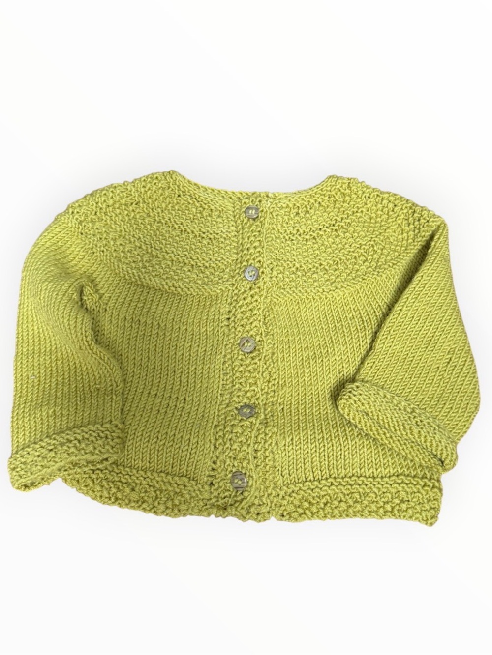 Women’s Lime Green Button-Back Knit Sweater